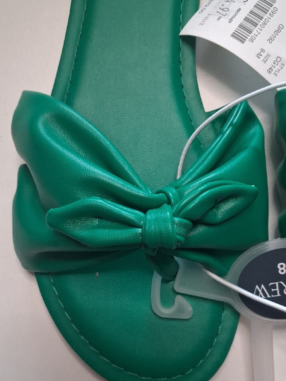 J. Crew Teal Bow Slide Sandals - Picture 2 of 6